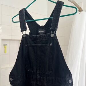 monki black denim overalls